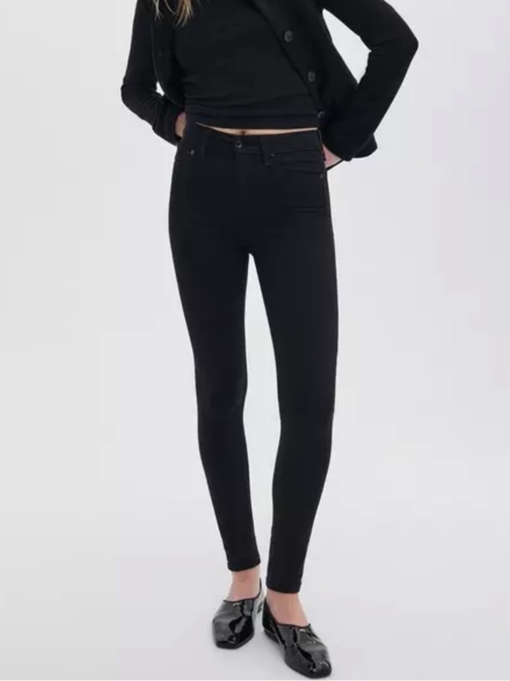 Rag & Bone Nina High-Rise Skinny Jeans in Black